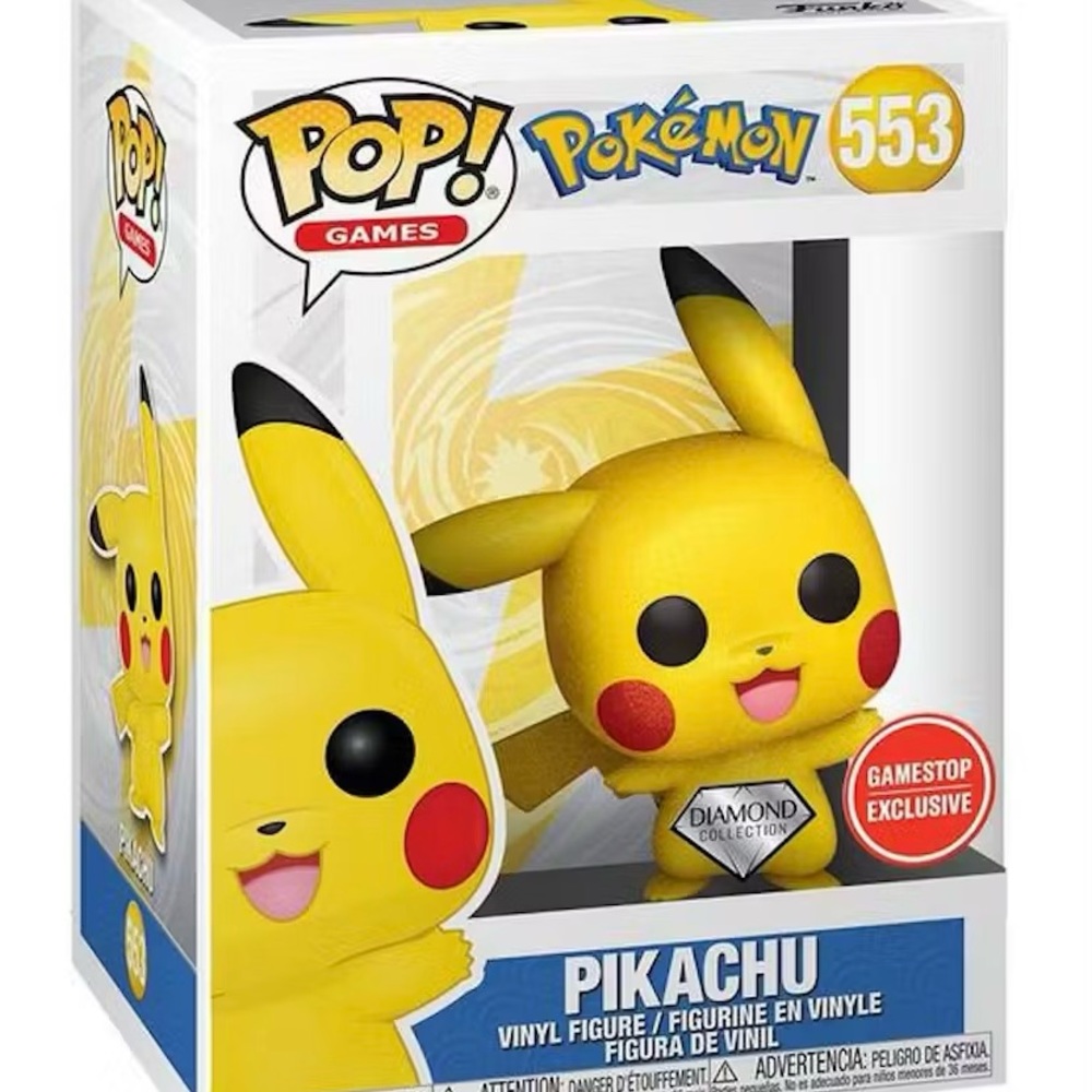 Funko Pop! Games Pokémon Pikachi Game Stop Exclusive Diamond Collection #553